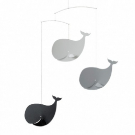 Mobile "Happy Whales, black/grey"
