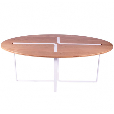 Designer oval table Sangle in solid oak