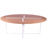 Table design chêne et métal blanc Sangle Ovale - Design Jocelyn Deris sur LaCorbeille.fr