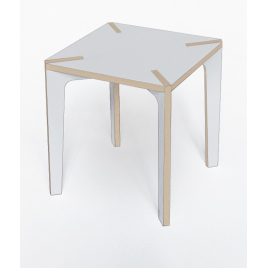 Table design grise contreplaqué de bouleau carrée Série x Design Benjamin Faure sur LaCorbelle.fr