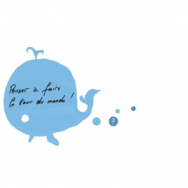 Tableau effaçable Pensette baleine bleue de la marque Le Pré d'eau sur LaCorbeille.fr