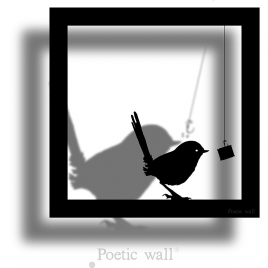 Sticker frame shadow "gourmand bird"