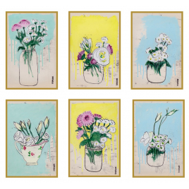 6 Cartes Postales 100DRINE Bouquets Lisbonne sur LaCorbeille.fr