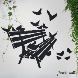 Sticker Sur un banc de la collection Poetic Wall sur LaCorbeille.fr