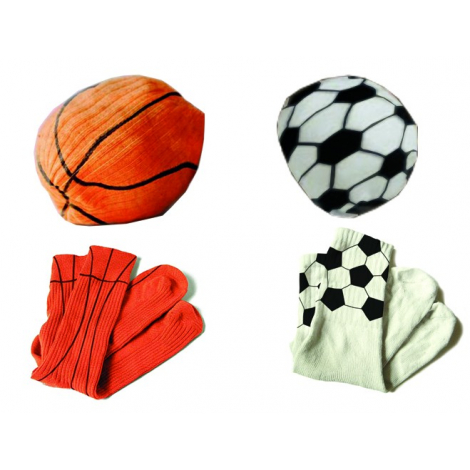 Chaussette ballon de basket et ballon de foot design L'Air de Rien sur LaCorbeille.fr