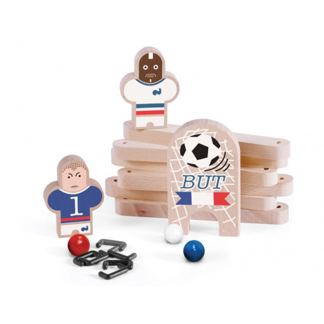 Coffret jeu de football en bois Rouletabille