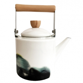 Enamel Watercolor Teapot