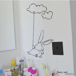 Sticker "Lapin Nuage" de la Marque Poetic wall® sur LaCorbeille.fr