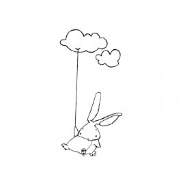 Sticker Lapin nuage / Cloud rabbit