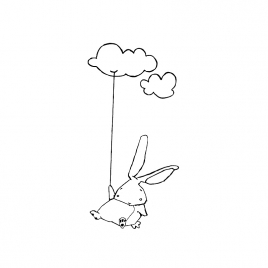 Sticker "Lapin Nuage" de la Marque Poetic wall® sur LaCorbeille.fr