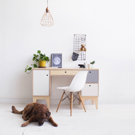 Wood design Desk with storages
