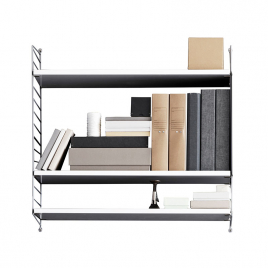 STRING shelf in white with grey sides - Depth 20cm