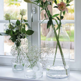 Vase en verre décoré fleurs de prairie par Raeder