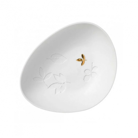 Coupelle en porcelaine avec décor de feuille dorée de la marque reader