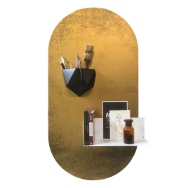 Sticker magnétique Oval Or + étagère FLOAT + Pot ICO + 4 magnets
