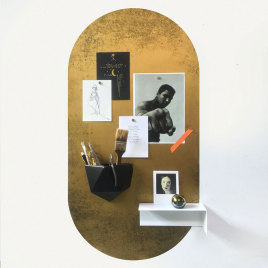 Sticker magnétique Oval Or + étagère FLOAT + Pot ICO + 4 magnets