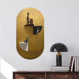 Gold Oval magnetic sticker + 2 ROT shelves + 4 magnets