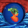 Rascaqueen round tray in Gangzaï painted metal