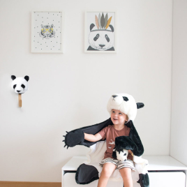 Panda : déguisement, tapis et plaid de la marque Wild and Soft sur LaCorbeille.fr