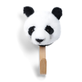 Coat hook with plush panda head