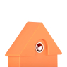 Orange Modern Cuckoo Wall Clock