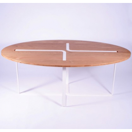 Designer oval table Sangle in solid oak