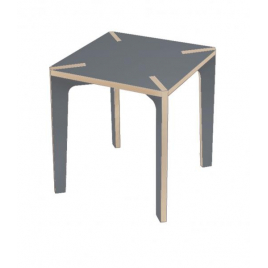 Table design grise contreplaqué de bouleau carrée Série x Design Benjamin Faure sur LaCorbelle.fr