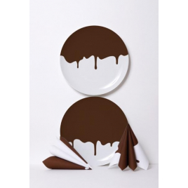 paire d'assiettes "Chocolat" design Ich et Kar pour Domestic sur LaCorbeille.fr