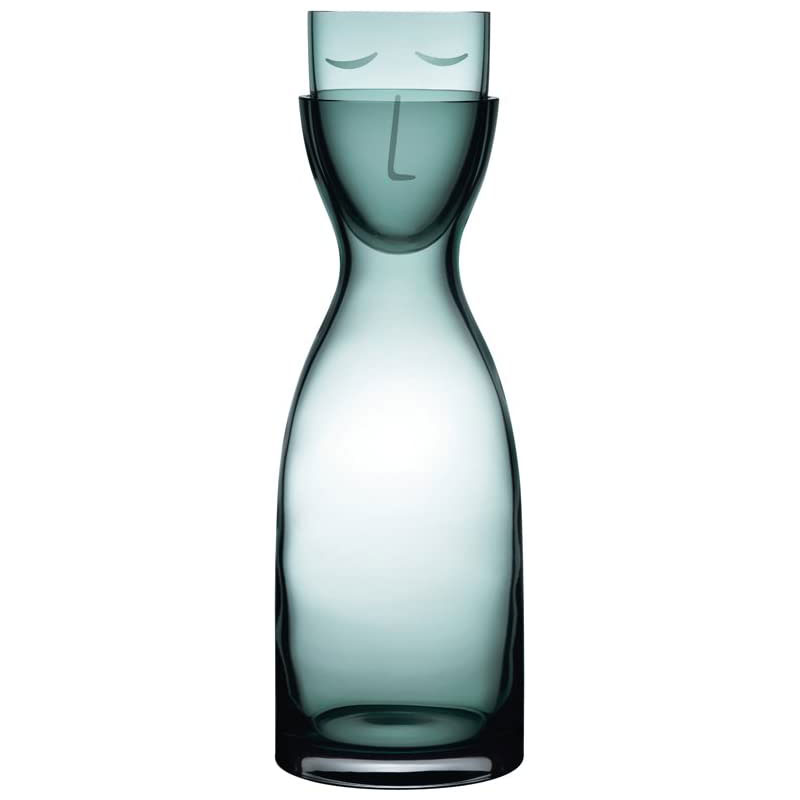 Carafe en verre avec son bouchon verre