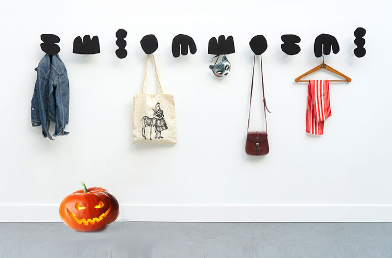 Set de patères noires Enri dans une ambiance d'Halloween